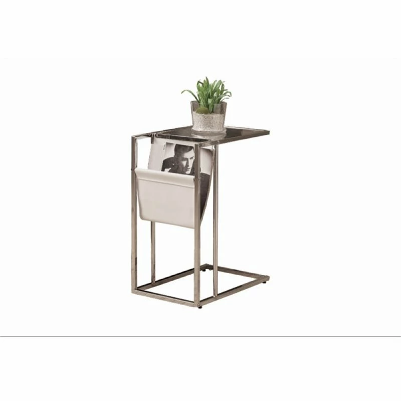 Budget 🌟 Atlin Designs Glass Top End Table With Magazine Rack In Chrome 😀 - Image 3