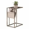 Budget 🌟 Atlin Designs Glass Top End Table With Magazine Rack In Chrome 😀