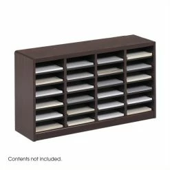 Hot Sale 🎉 Safco E-Z Stor Mahogany Wood Mail Organizer - 24 Compartments ⌛