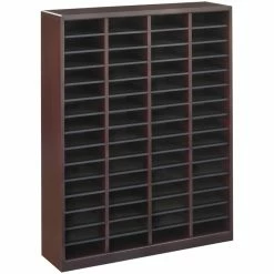 Cheapest 🥰 Safco E-Z Stor Mahogany Wood Mail Organizer - 60 Compartments ✔️