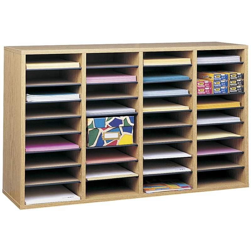 Discount โค๏ธ Safco Medium Oak 36 Compartment Wood Adjustable File Organizer Light Brown ๐งจ
