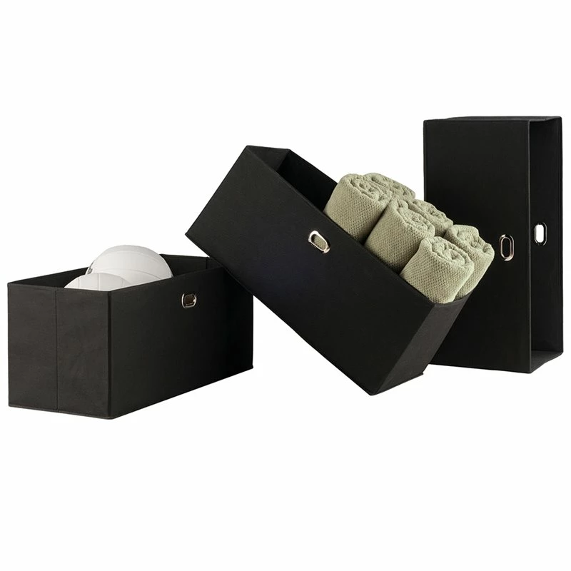 Best Sale 🎁 Winsome Torino Fabric Folding Basket In Black (Set Of 3) 🌟 - Image 4