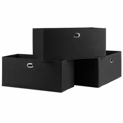 Best Sale 🎁 Winsome Torino Fabric Folding Basket In Black (Set Of 3) 🌟