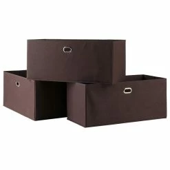 Deals ✔️ Winsome Torino Fabric Folding Basket In Chocolate (Set Of 3) 🎉
