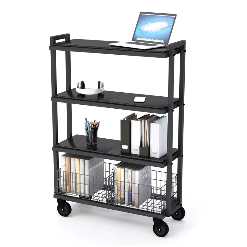 New 🤩 Atlantic Inc Atlantic Narrow XLarge Metal And Wire Cart System 4-Tier In Black ⌛ - Image 14