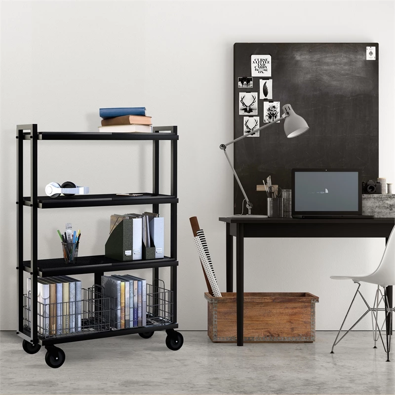 New 🤩 Atlantic Inc Atlantic Narrow XLarge Metal And Wire Cart System 4-Tier In Black ⌛ - Image 15