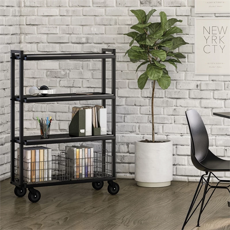 New 🤩 Atlantic Inc Atlantic Narrow XLarge Metal And Wire Cart System 4-Tier In Black ⌛ - Image 16