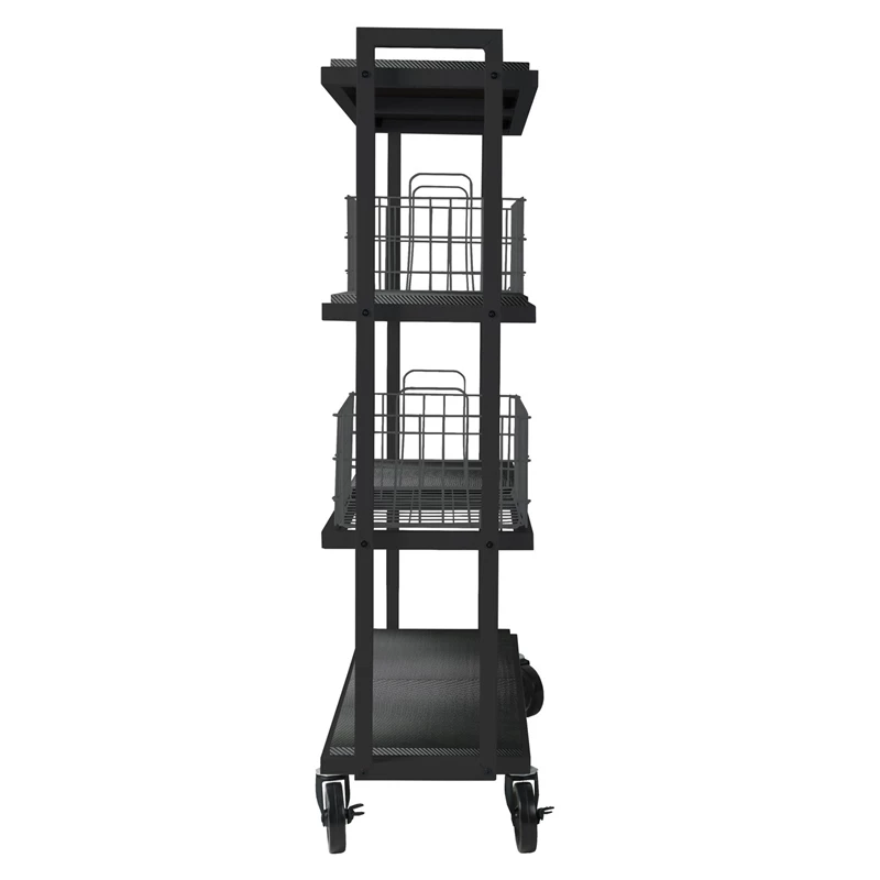 New 🤩 Atlantic Inc Atlantic Narrow XLarge Metal And Wire Cart System 4-Tier In Black ⌛ - Image 9