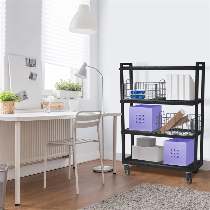 New 🤩 Atlantic Inc Atlantic Narrow XLarge Metal And Wire Cart System 4-Tier In Black ⌛ - Image 10