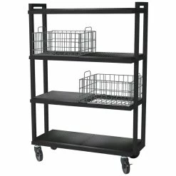 New 🤩 Atlantic Inc Atlantic Narrow XLarge Metal And Wire Cart System 4-Tier In Black ⌛