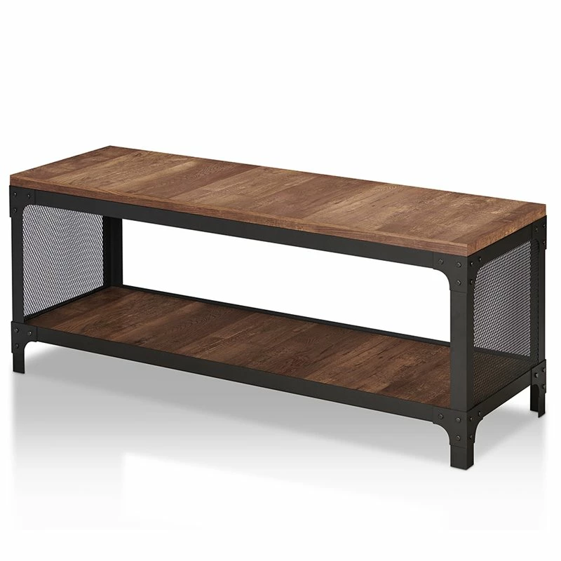 Deals ⌛ Furniture Of America Herk Industrial Wood Multi Purpose Bench In Reclaimed Oak 💯