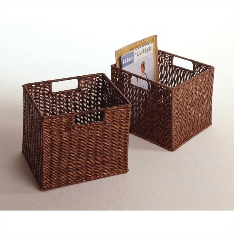 Hot Sale ⌛ Pemberly Row 2 Small Wired Baskets In Antique Walnut 🌟 - Image 2