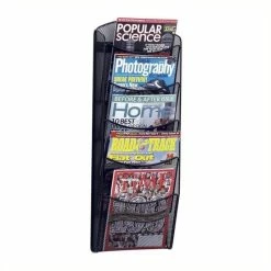Brand new 😀 Pemberly Row 5 Pocket Black Magazine Rack 👏