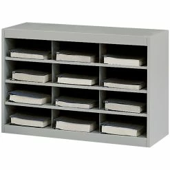 Deals ⭐ Scranton & Co Grey Steel Mail Organizer - 12 Compartments 😉