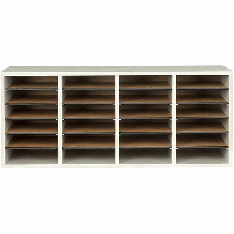 Buy ๐ Scranton & Co Grey 24 Compartment Wood Adjustable File Organizer ๐ - Image 2