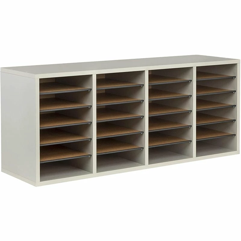 Buy ๐ Scranton & Co Grey 24 Compartment Wood Adjustable File Organizer ๐ - Image 4