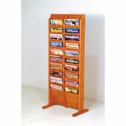 Cheap 🌟 Pemberly Row 20 Pocket Magazine Rack In Medium Oak ✨