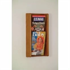 Budget 👍 Pemberly Row 2 Pocket Acrylic And Oak Wall Display In Medium Oak 😍