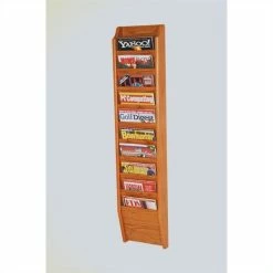 Budget 🌟 Pemberly Row 10 Pocket Magazine Wall Rack In Medium Oak 🧨