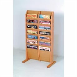 Brand new 👏 Pemberly Row 14 Pocket Magazine Rack In Light Oak ❤️