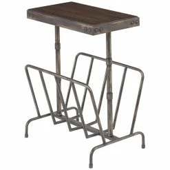 Best Sale ๐งจ Uttermost Sonora Magazine Rack End Table In Warm Walnut And Gray โจ