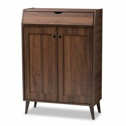 Top 10 ✔️ Baxton Studio Cormier Walnut Brown Finished 2-Door Wood 👟 Shoe Cabinet 🎁