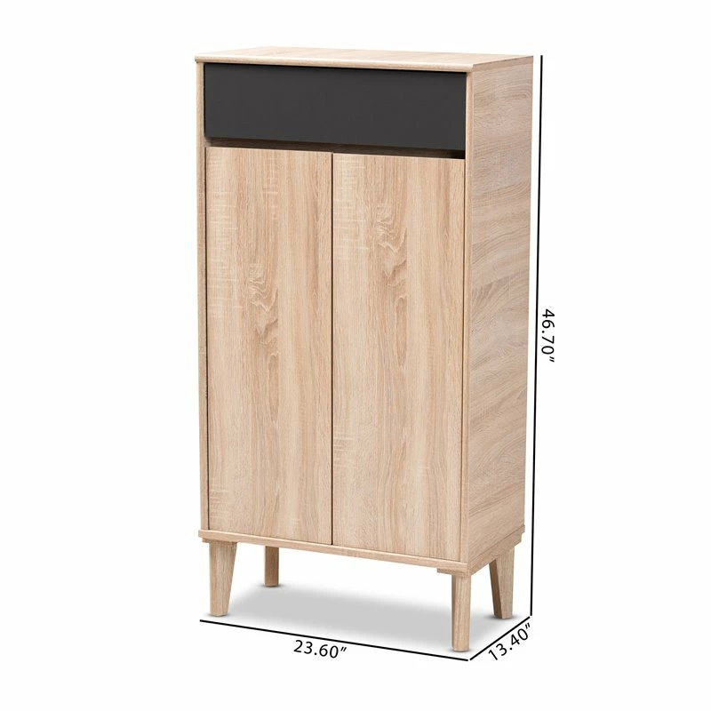 Best reviews of 🎁 Baxton Studio Fella Two-Tone Oak Brown And Dark Gray 👟 Shoe Cabinet 🔔 - Image 5