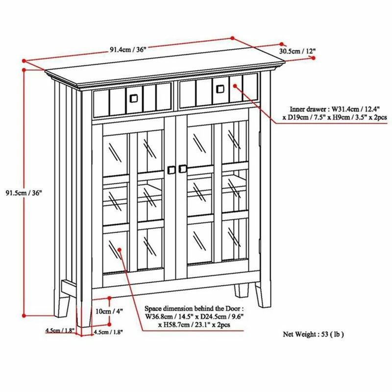 Best reviews of ๐ Simpli Home Acadian Wood 36" Transitional Entryway Cabinet In Natural Brown โจ - Image 10