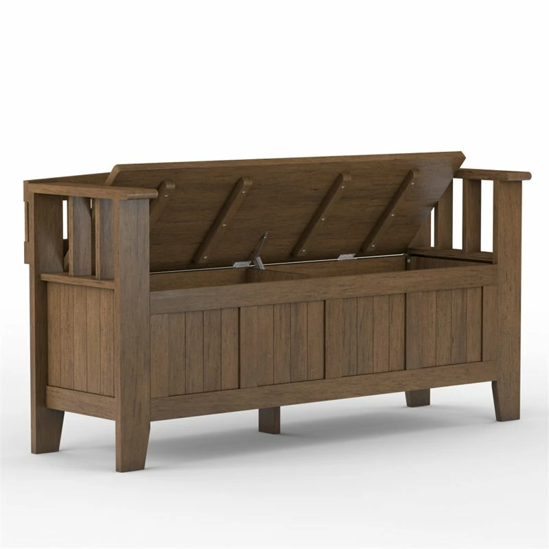 Top 10 🌟 Simpli Home Acadian Wood 48" Transitional Entryway Bench In Rustic Natural Brown 🔥 - Image 2