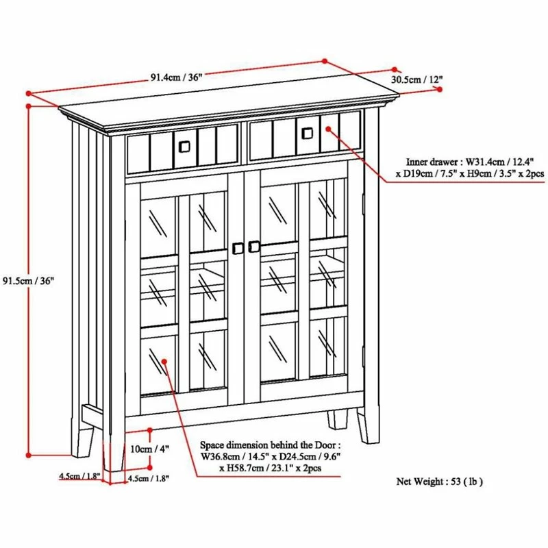 Best reviews of 🥰 Simpli Home Acadian Wood 36" Transitional Entryway Hallway Cabinet In Brunette Brown 🔥 - Image 9