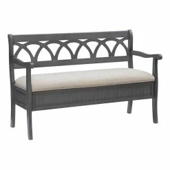 Budget ๐ Linon Elliana Wood Storage Bench In Gray ๐