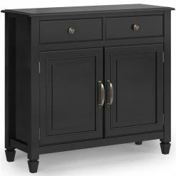 Discount 🎁 Simpli Home Connaught 2 Door Solid Wood Entryway Console Table In Black ⭐