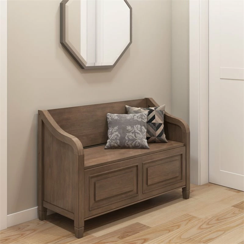 Best deal ๐ Simpli Home Connaught Solid Wood 42 " Traditional Entryway Storage Bench In Rustic Natural Aged Brown ๐ - Image 2