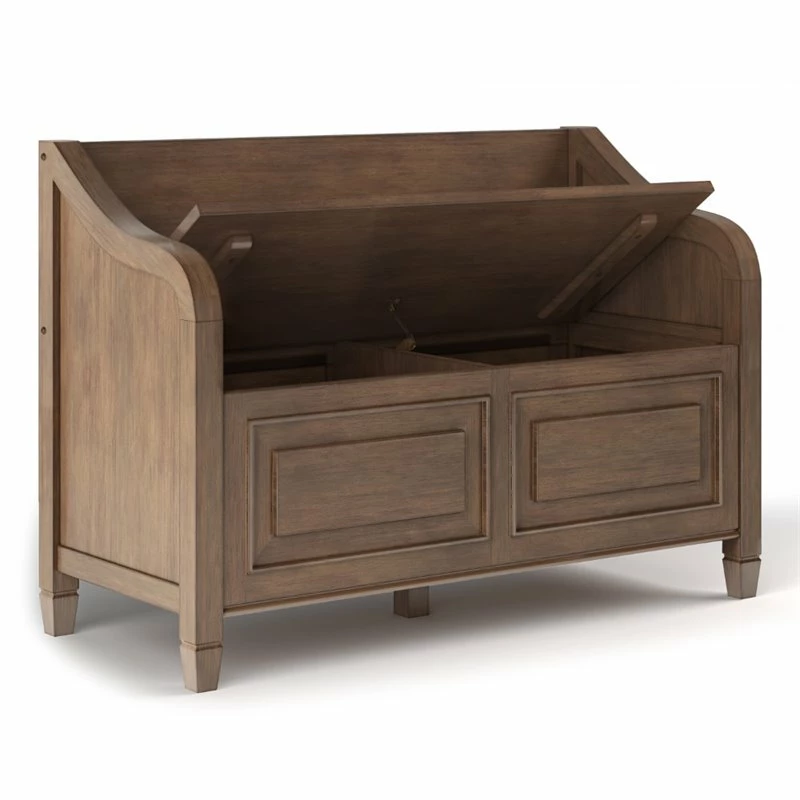Best deal ๐ Simpli Home Connaught Solid Wood 42 " Traditional Entryway Storage Bench In Rustic Natural Aged Brown ๐ - Image 3