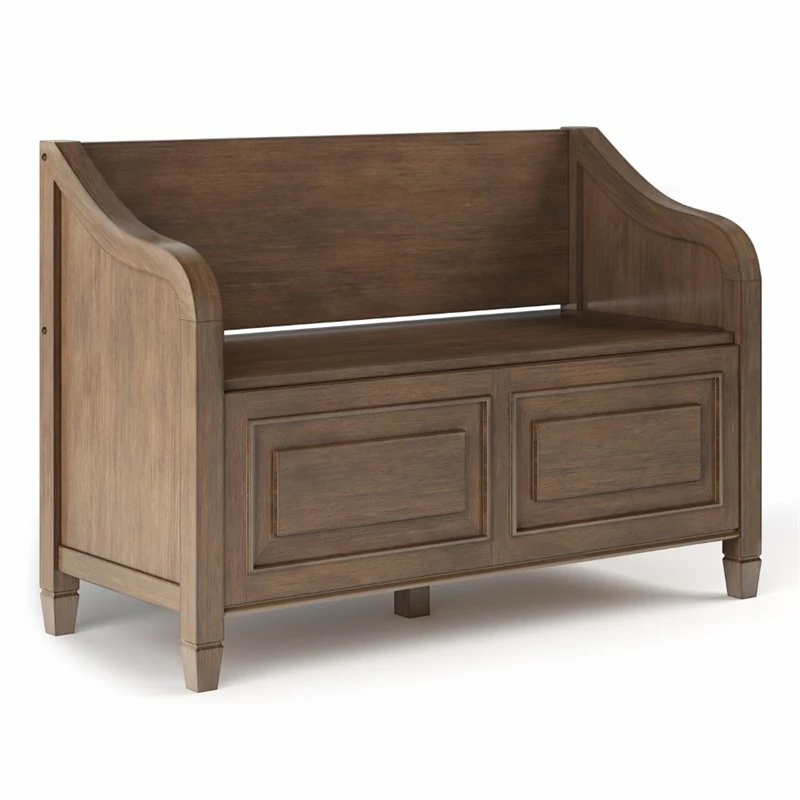 Best deal ๐ Simpli Home Connaught Solid Wood 42 " Traditional Entryway Storage Bench In Rustic Natural Aged Brown ๐