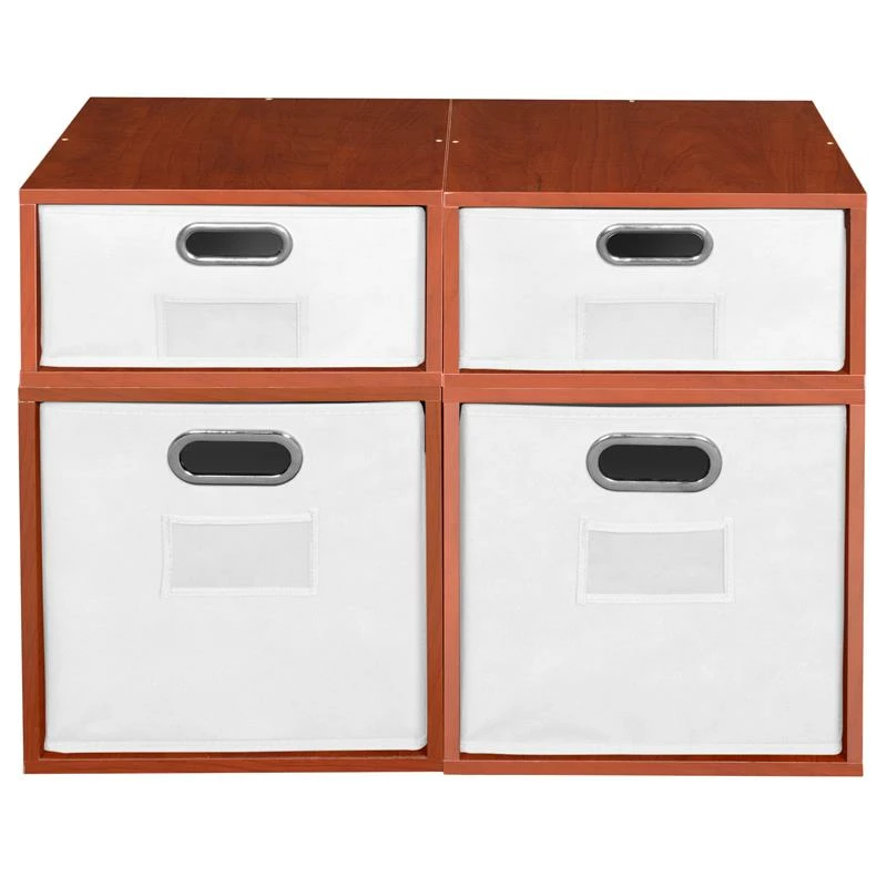 Discount 🤩 Niche Cubo Storage Set- 2 Full Cubes/2 Half Cubes W/ Foldable Bins- Cherry/White ✔️ - Image 2