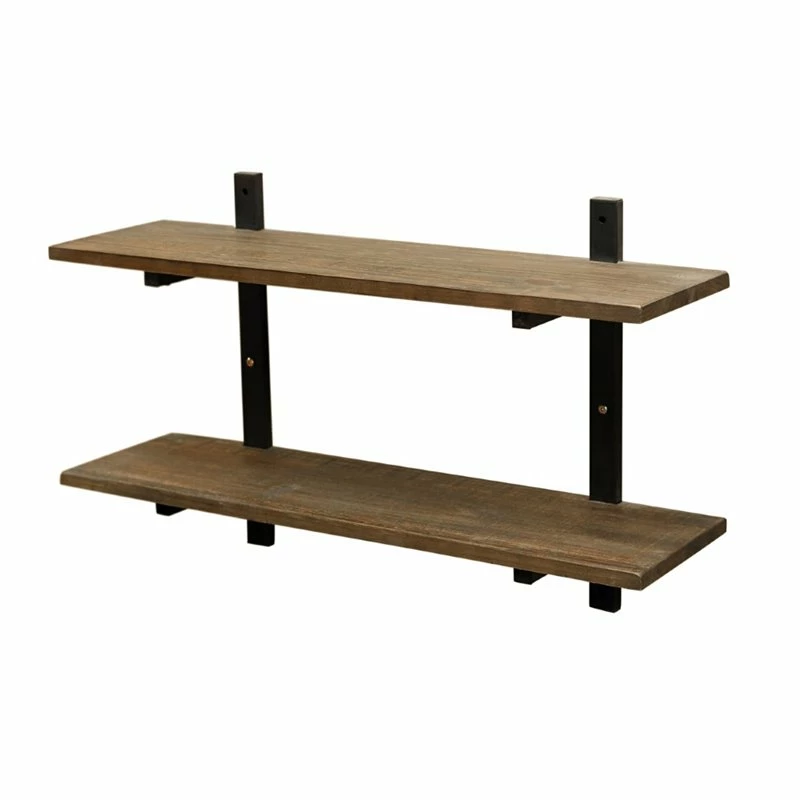 Cheapest ❤️ Alaterre Furniture Pomona 36" Metal And Solid Wood Wall Shelf 🔥 - Image 4