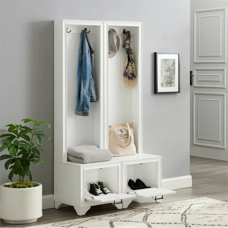 Deals 💯 Crosley Furniture Crosley Tara 2 Piece Entryway Set In Distressed White 💯 - Image 4