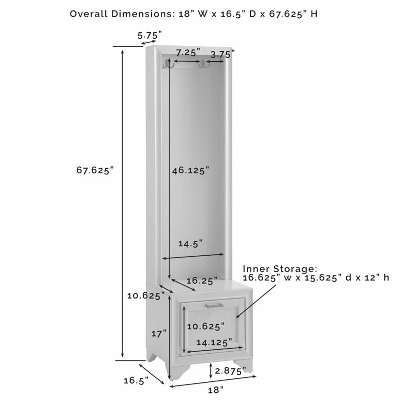 Deals 💯 Crosley Furniture Crosley Tara 2 Piece Entryway Set In Distressed White 💯 - Image 11