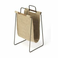 Best reviews of โ๏ธ Beaumont Lane Metropolitan Living Burlap And Metal Magazine Basket In Beige ๐