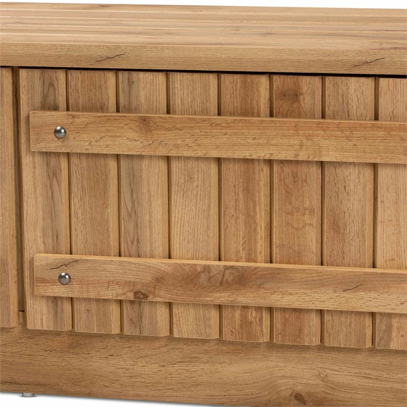 Hot Sale ๐งจ Baxton Studio Oswald Natural Oak Brown Finished Wood 2-Door Storage Bench ๐ - Image 5