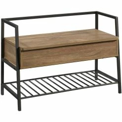 New 😉 Sauder North Avenue Engineered Wood Entryway Storage Bench In Sindoori Mango 😍
