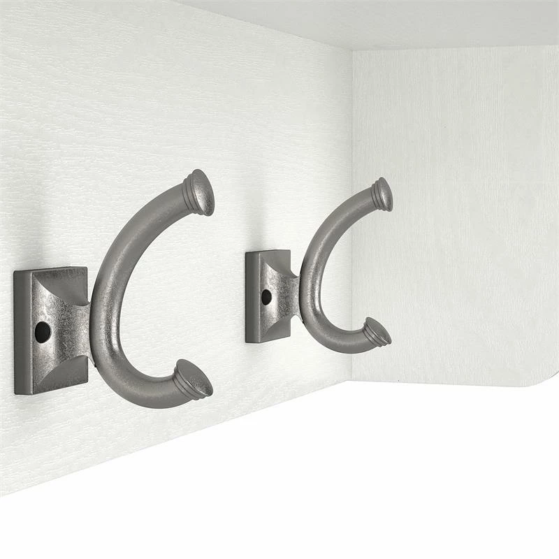 Wholesale โ Kathy Ireland Home By Bush Furniture Woodland ๐ Shoe Storage Bench With Wall Mounted Shelf In White - Engineered Wood ๐ - Image 5