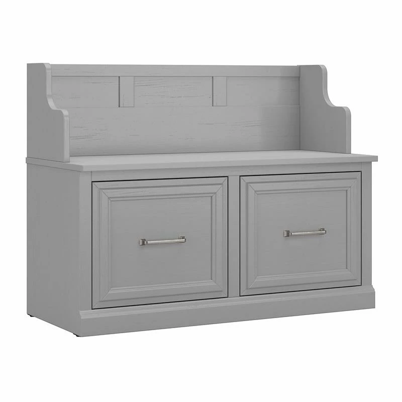 Top 10 โค๏ธ Kathy Ireland Home By Bush Furniture Woodland 40W Entryway Bench With Doors In Cape Cod Gray - Engineered Wood ๐