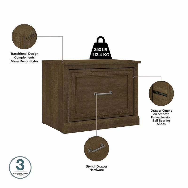 Cheap ๐ Kathy Ireland Home By Bush Furniture Woodland 24W Small ๐ Shoe Bench With Drawer In Ash Brown - Engineered Wood ๐ฅ - Image 3