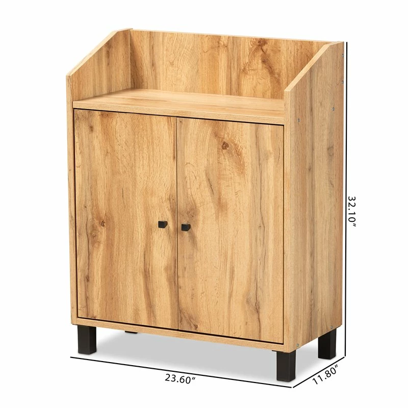 Buy ๐ Baxton Studio Rossin Oak Brown Finished Wood 2-Door Entryway ๐ Shoe Cabinet ๐ - Image 2