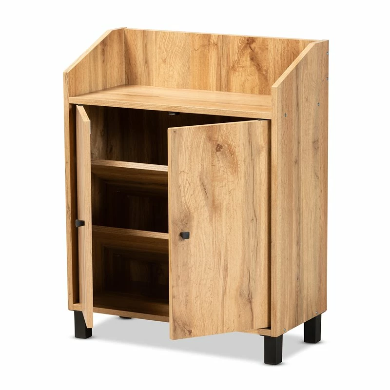 Buy ๐ Baxton Studio Rossin Oak Brown Finished Wood 2-Door Entryway ๐ Shoe Cabinet ๐ - Image 4