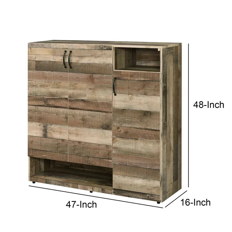 Outlet ๐ Benjara 15" 3-door Wood ๐ Shoe Cabinet With Multiple Storage Compartments In Brown ๐ - Image 5
