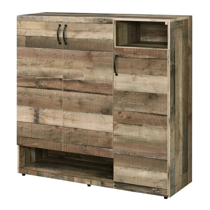 Outlet ๐ Benjara 15" 3-door Wood ๐ Shoe Cabinet With Multiple Storage Compartments In Brown ๐