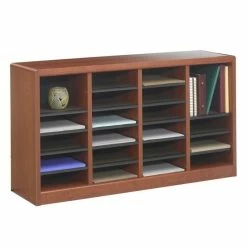 Hot Sale ❤️ Scranton & Co 24 Compartments Wood Literature Organizer In Cherry ⌛